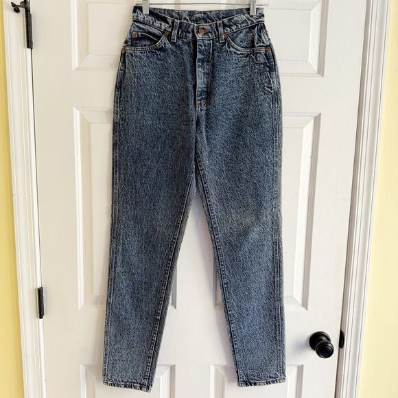 Vintage 90s Lee High Rise Jeans Acid Wash Made in USA Size 28 100% Cotton - Picture 1 of 10